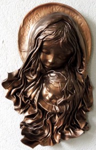 MARYJA Z DZIECIĄTKIEM - PŁASKORZEŹBA SKÓRZANA - MM-5
