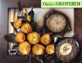 Obraz ze skóry, obraz skórzany z zegarem, rama z litego drewna,bukiet kwiatów ze skóry, rękodzieło prosto z naszej pracowni, na prezent z dedykacją grawerem