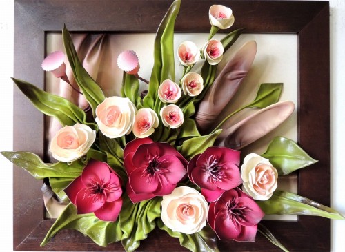 ELEGANCKI ORYGINALNY OBRAZ, PROSTA RAMA, PIĘKNA FORMA- BUKIET KWIATÓW- K6-15

NIEPOWTARZALNY OBRAZ ZE SKÓRY , ORYGINALNA DEKORACJA DOMU