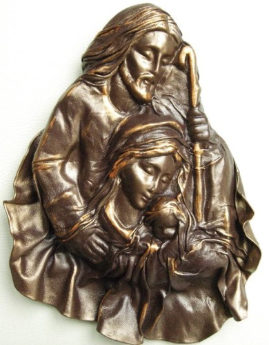 Płaskorzeźba ze skóry - Święta Rodzina srm-4