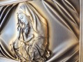 Obraz z matką bożą, duża płaskorzeźba, pomysł na prezent ślubny, na jubileusz , podziękowania, rękodzieło w skórze