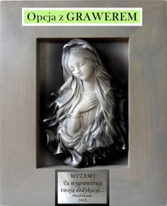 Posrebrzany obrazek z Maryją - fajny pomysl na prezent- GRAWER - S1-10