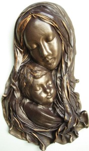 Płaskorzeźba w skórze - Matka Boża - MB-4