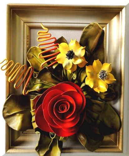 CIEKAWY OBRAZEK Z CZERWONĄ RÓŻĄ, NA PREZENT DO NOWEGO DOMU