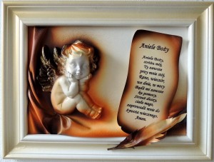 OBRAZ Z ANIOŁKIEM I DEDYKACJĄ - A2-1