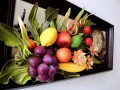 OBRAZ I ZEGAR ZE SKÓRY DO KUCHNI LUB SALONU, MARTWA NATURA, ORYGINALNY PREZENT