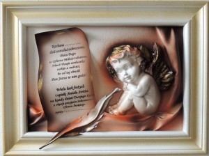 OBRAZ Z ANIOŁKIEM I DEDYKACJĄ - A2-3